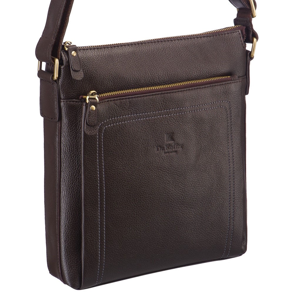 Сумка через плечо Dr.Koffer из натуральной кожи коричневая