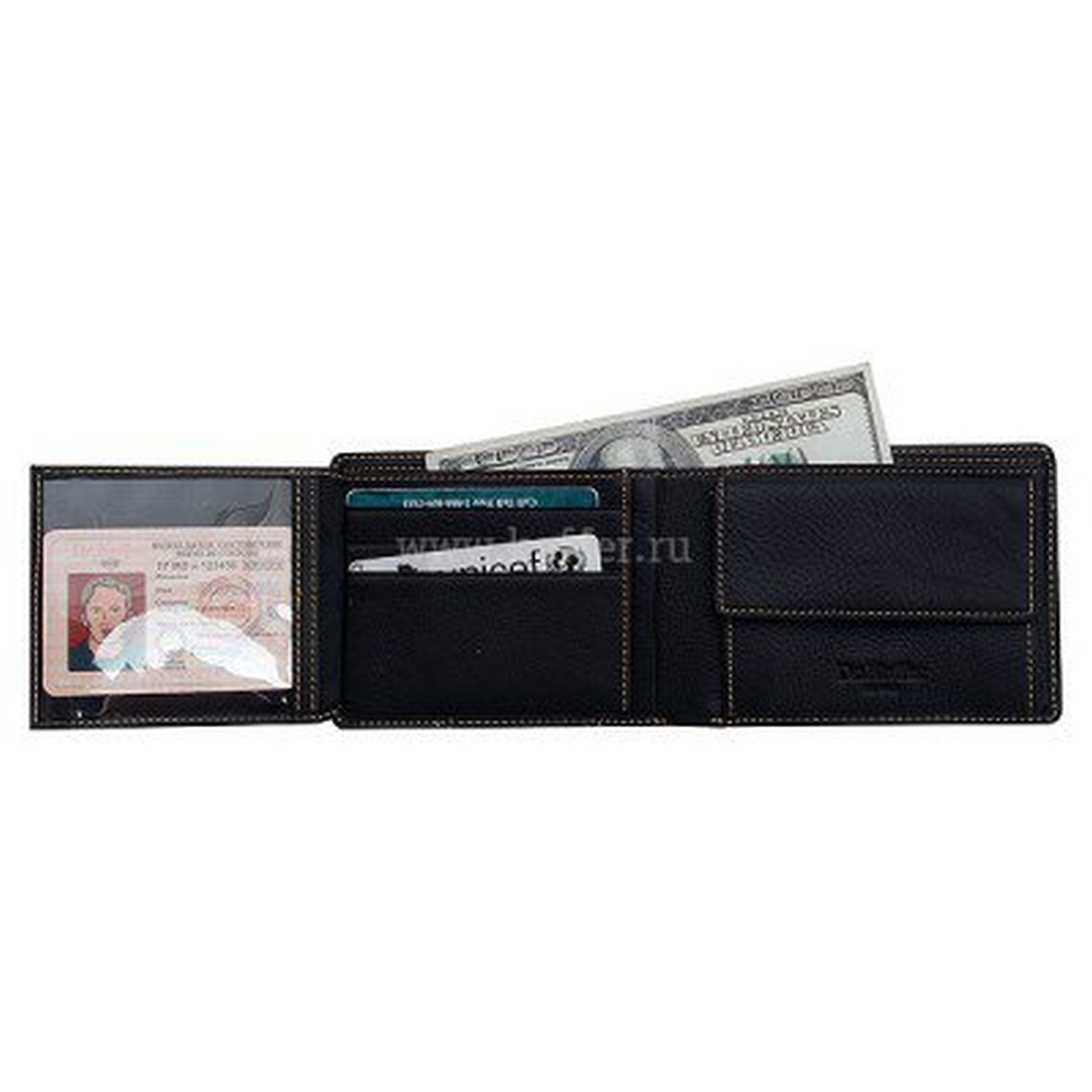 Портмоне Dr.Koffer из натуральной кожи черное