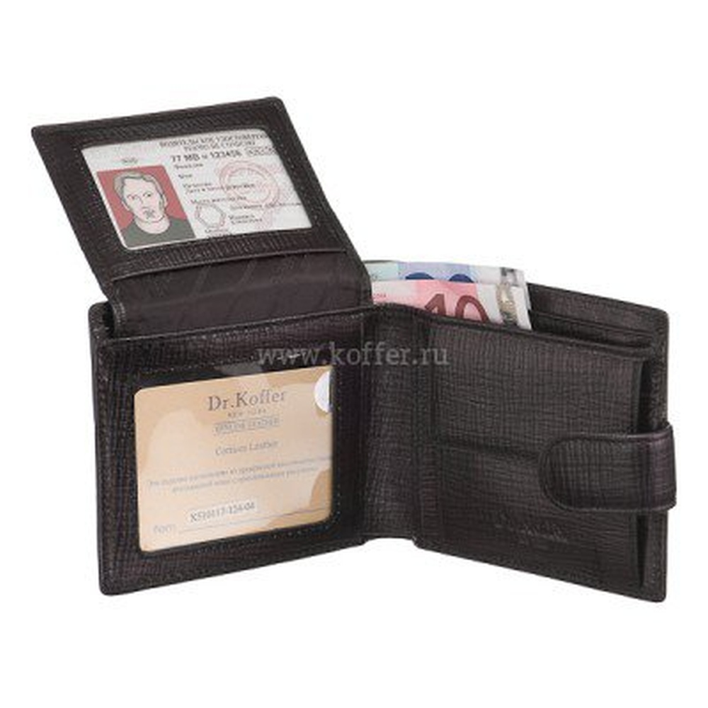 Портмоне Dr.Koffer из натуральной кожи черное