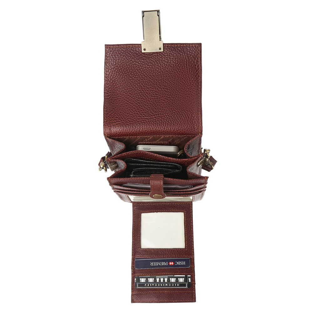 Сумка через плечо Dr.Koffer из натуральной кожи коричневая