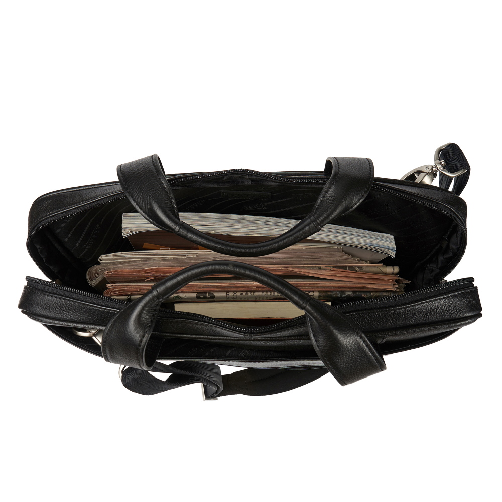 Деловая сумка Dr.Koffer из натуральной кожи черная