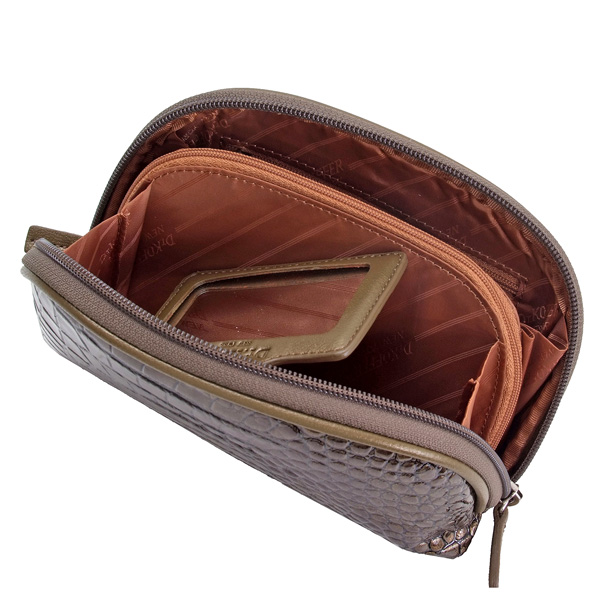 Косметичка Dr.Koffer из натуральной кожи коричневая