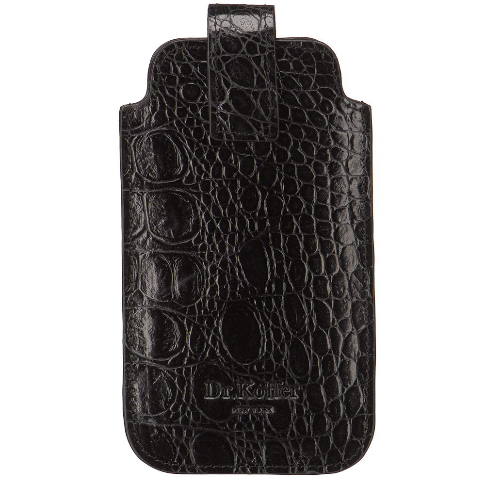 Чехол для телефона из натуральной кожи черный Dr.Koffer