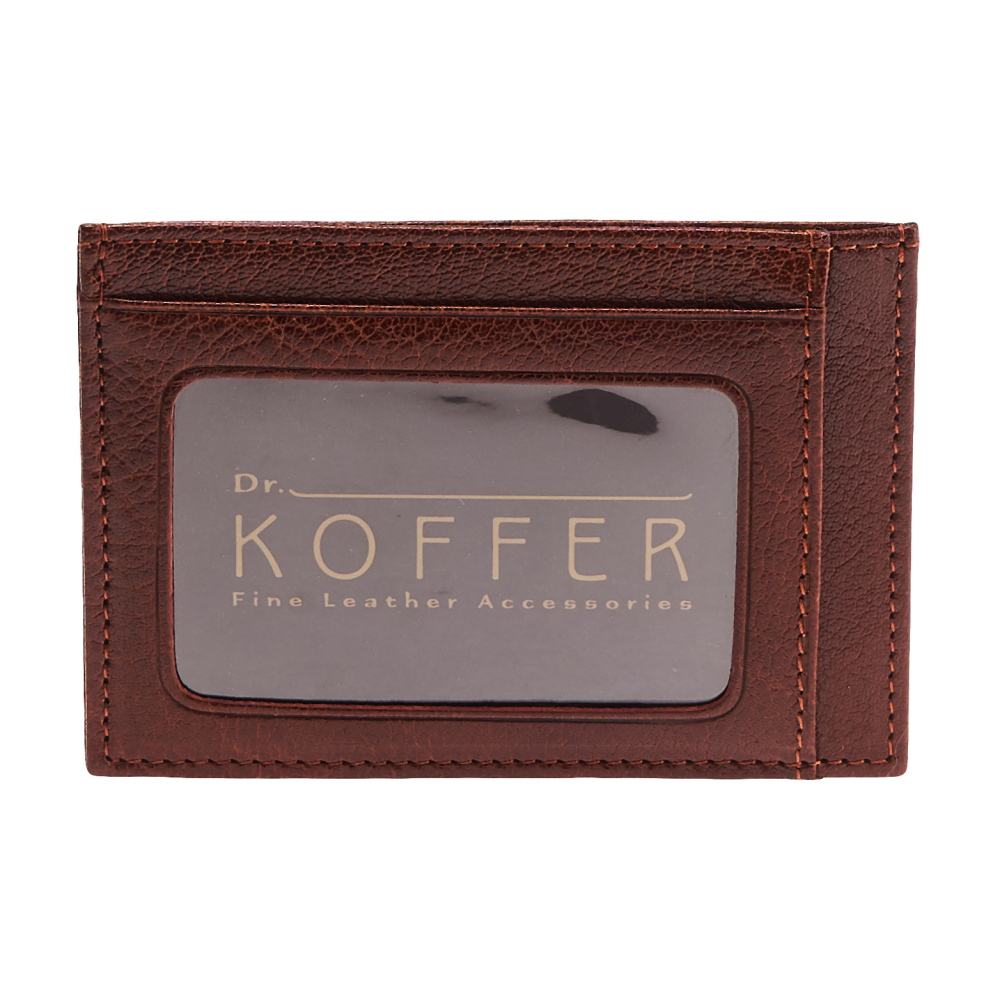 Визитница Dr.Koffer из натуральной кожи светло-коричневая