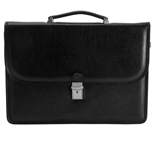 Портфель Dr.Koffer из натуральной кожи черный