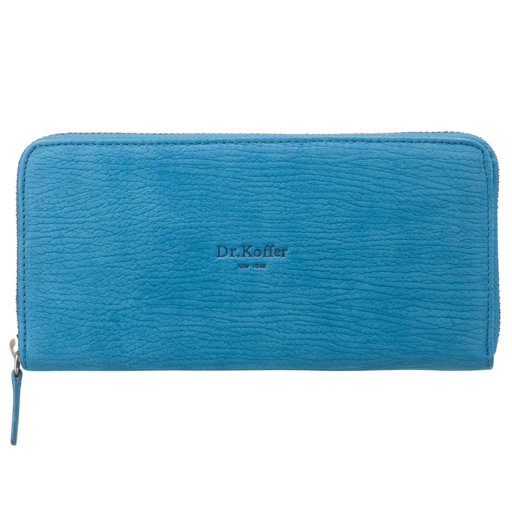 Портмоне Dr.Koffer из натуральной кожи голубое