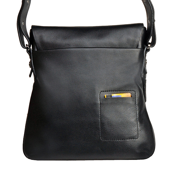 Сумка через плечо Dr.Koffer из натуральной кожи черная