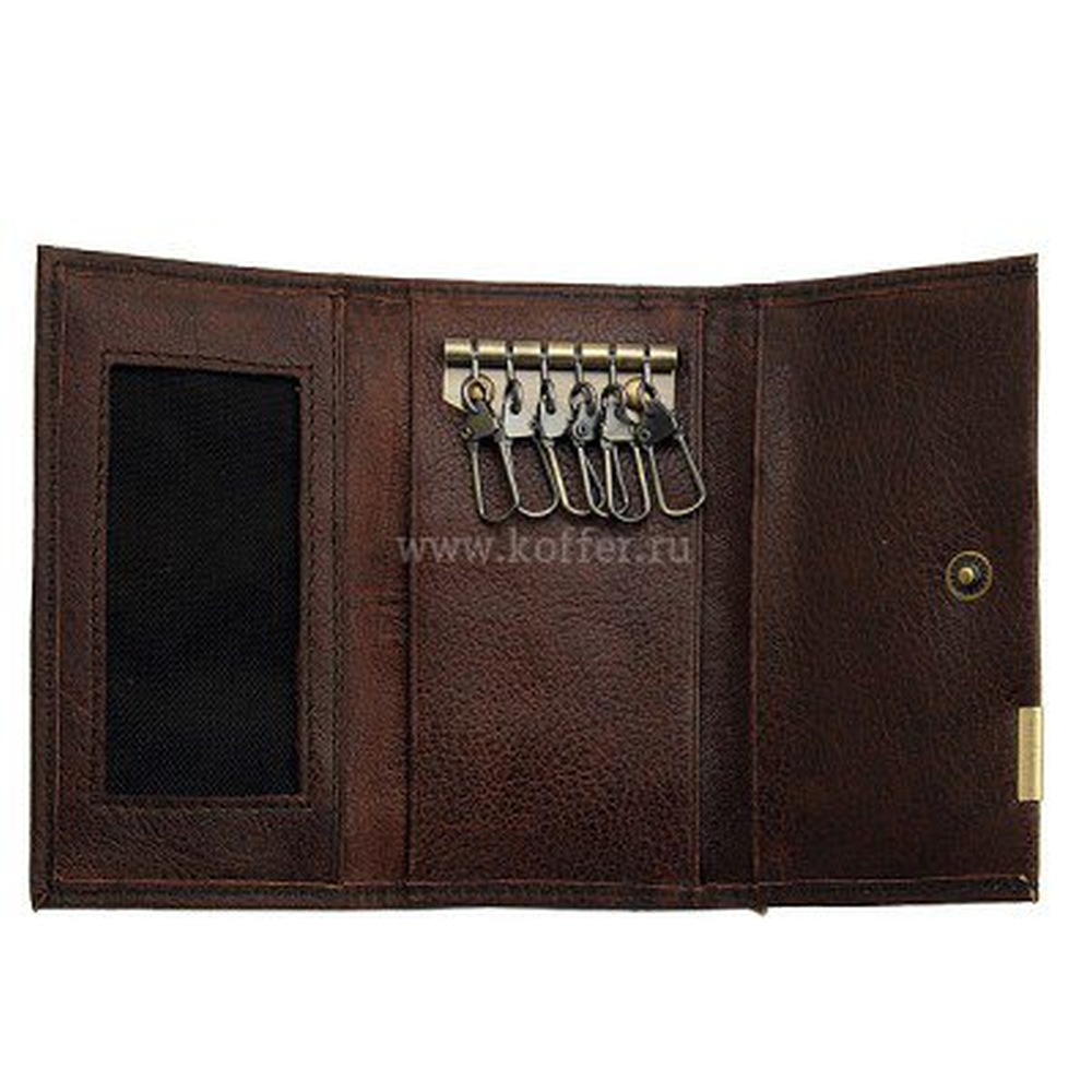 Ключница Dr.Koffer из натуральной кожи темно-коричневая