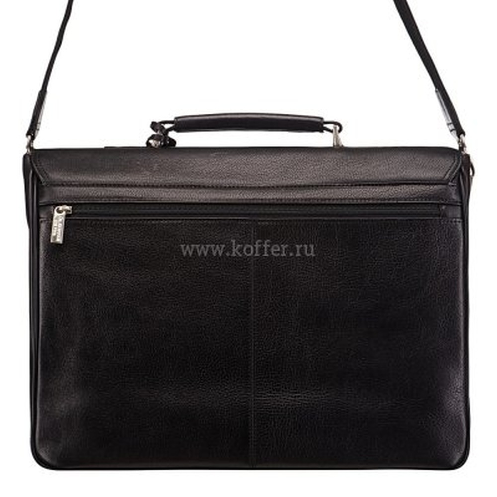 Вместительный мужской портфель с папкой для ноутбука и кнопкой-шлевкой Dr.Koffer B284320-02-04