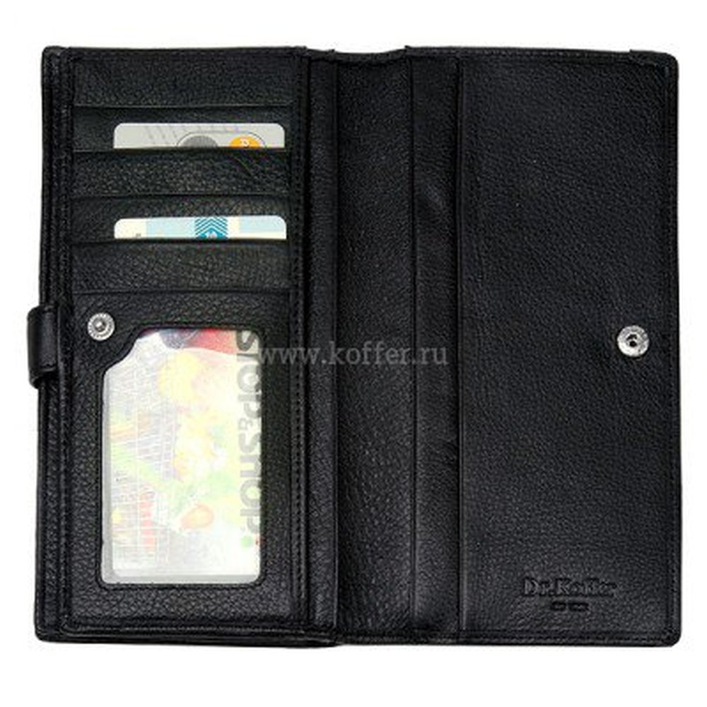 Портмоне Dr.Koffer из натуральной кожи черное