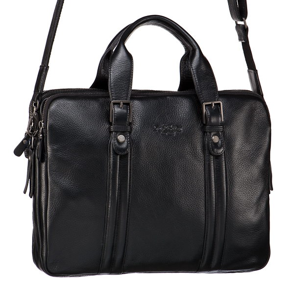 Черная мужская сумка на двух ручках Dr.Koffer B402367-01-04