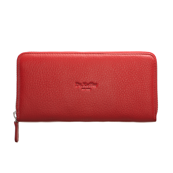 Вместительное женское портмоне из красной кожи на молнии Dr.Koffer X510330-01-12