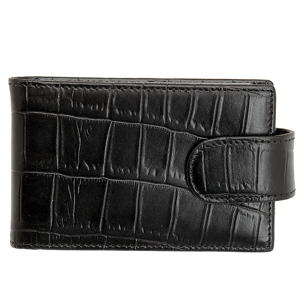 Визитница Dr.Koffer из натуральной кожи черная