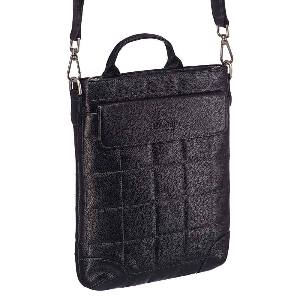 Сумка через плечо Dr.Koffer из натуральной кожи черная