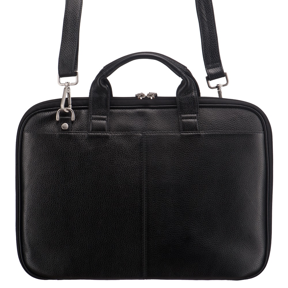 Черная кожаная сумка для ноутбука Dr.Koffer P402253-220-04