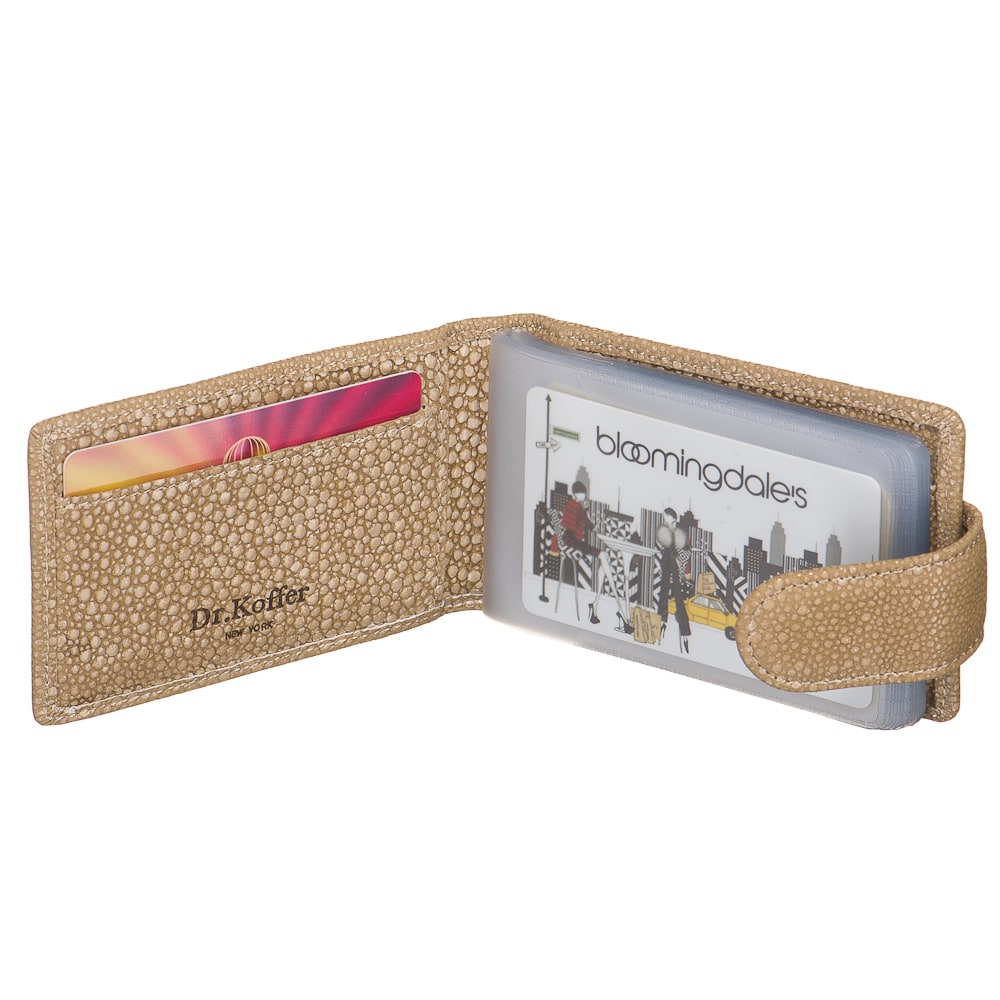 Визитница Dr.Koffer из натуральной кожи бежевая