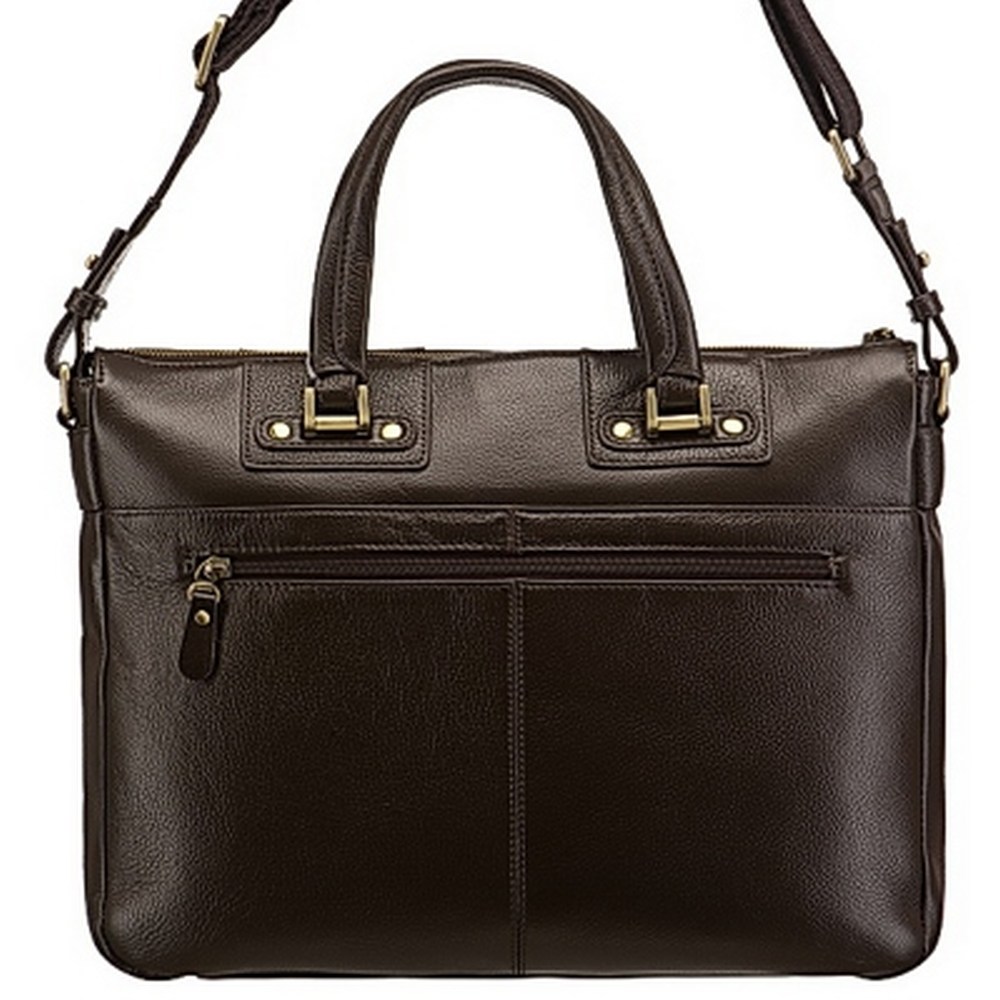 Деловая сумка Dr.Koffer из натуральной кожи темно-коричневая