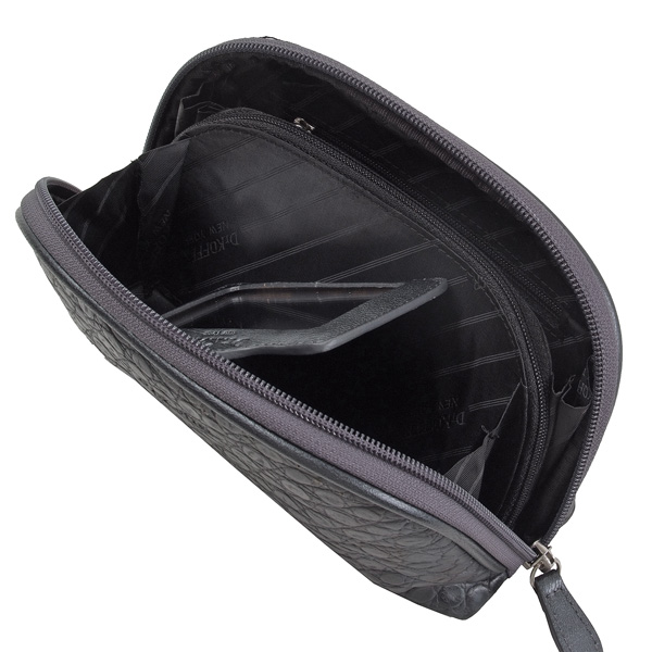 Косметичка Dr.Koffer из натуральной кожи черная