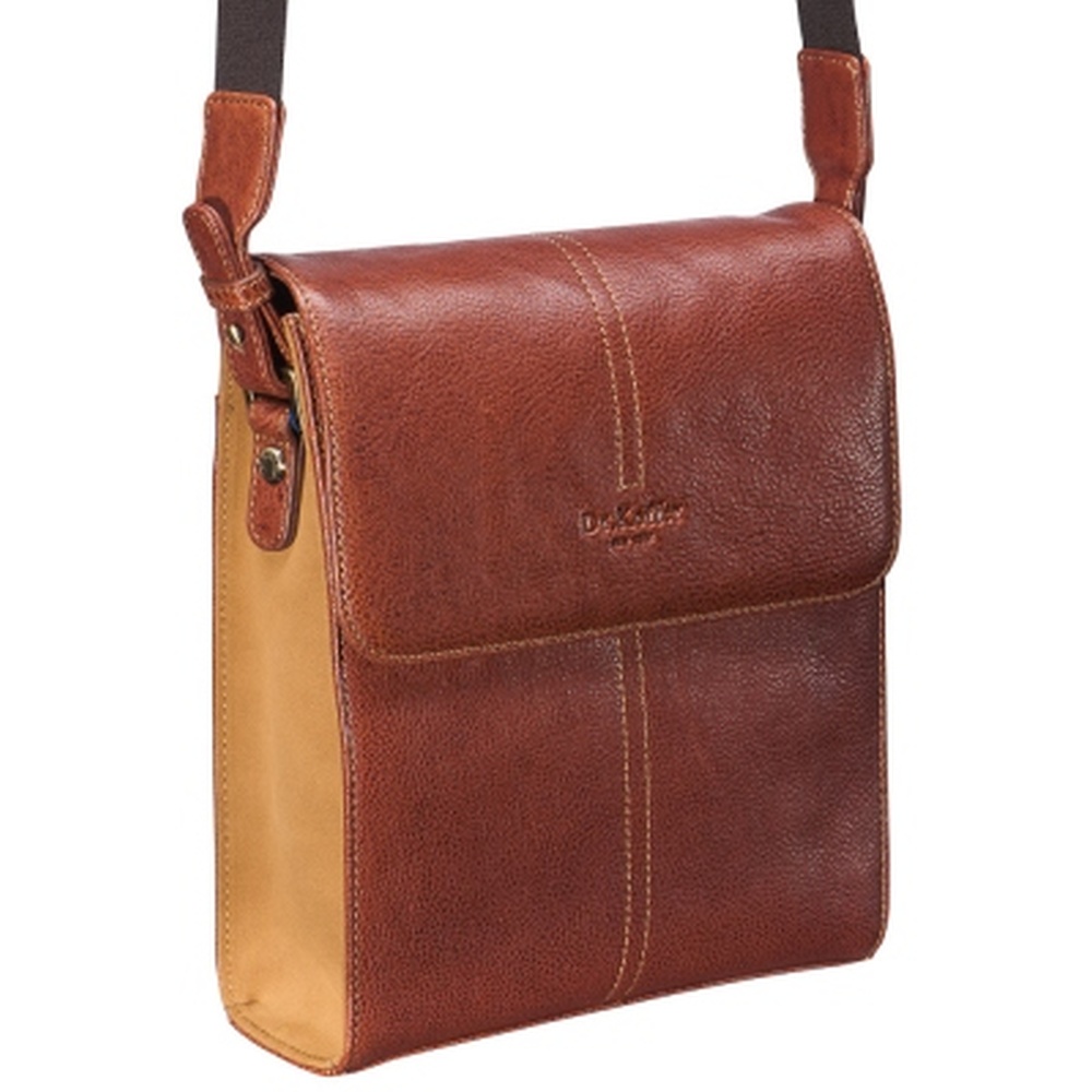 Сумка через плечо Dr.Koffer из натуральной кожи коричневая