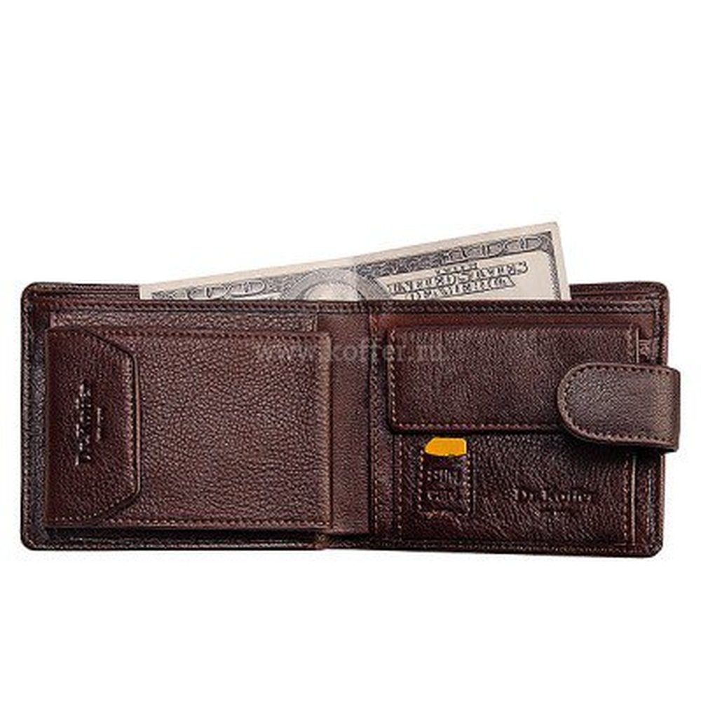 Портмоне Dr.Koffer из натуральной кожи коричневое