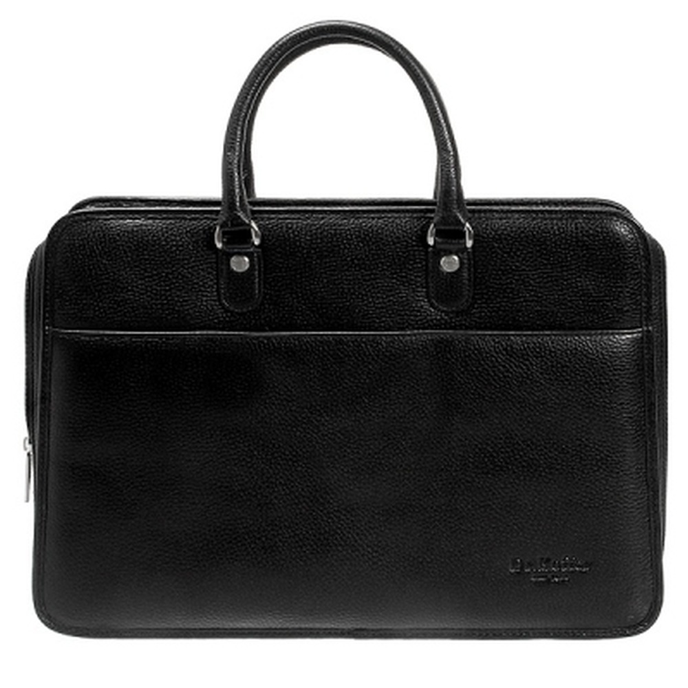 Деловая сумка Dr.Koffer из натуральной кожи черная