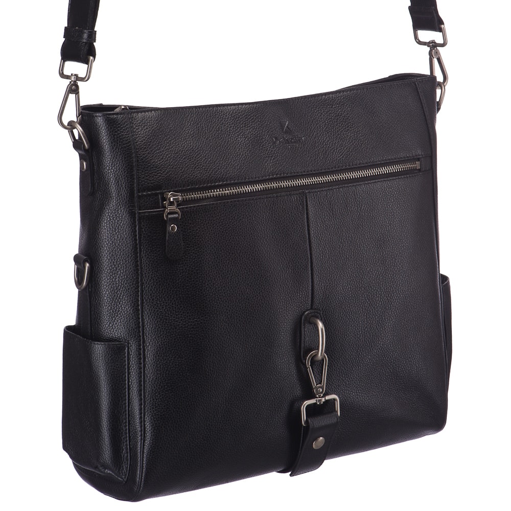 Сумка через плечо Dr.Koffer из натуральной кожи черная