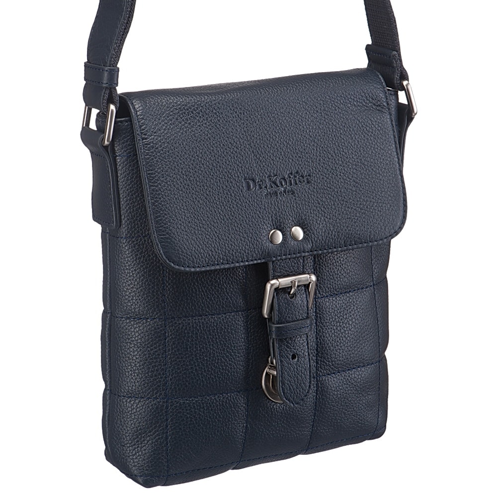 Сумка через плечо Dr.Koffer из натуральной кожи синяя