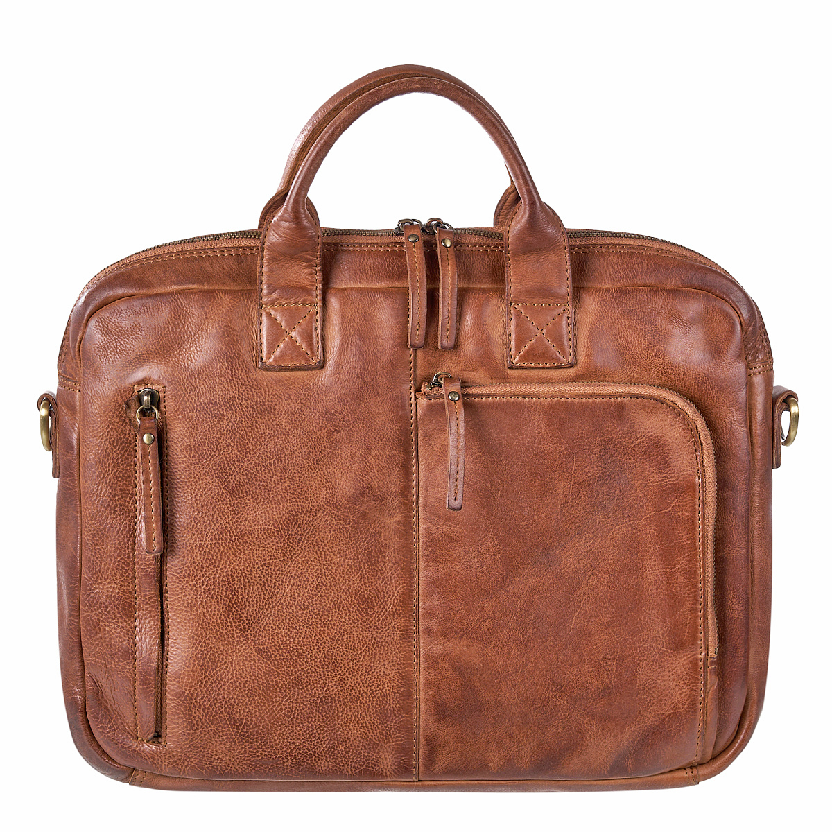 Деловая сумка Dr.Koffer из натуральной кожи коричневая