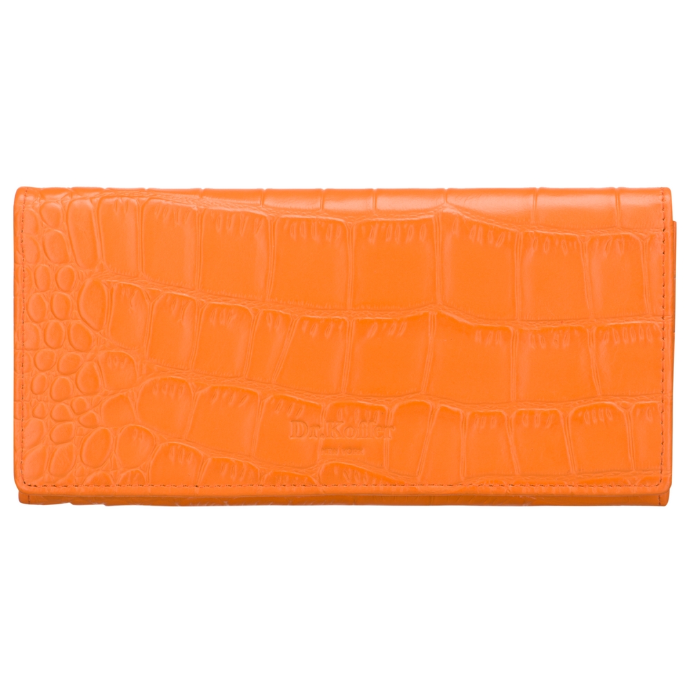 Оранжевое портмоне-бюро "Крокодил" Dr.Koffer X510124-171-58