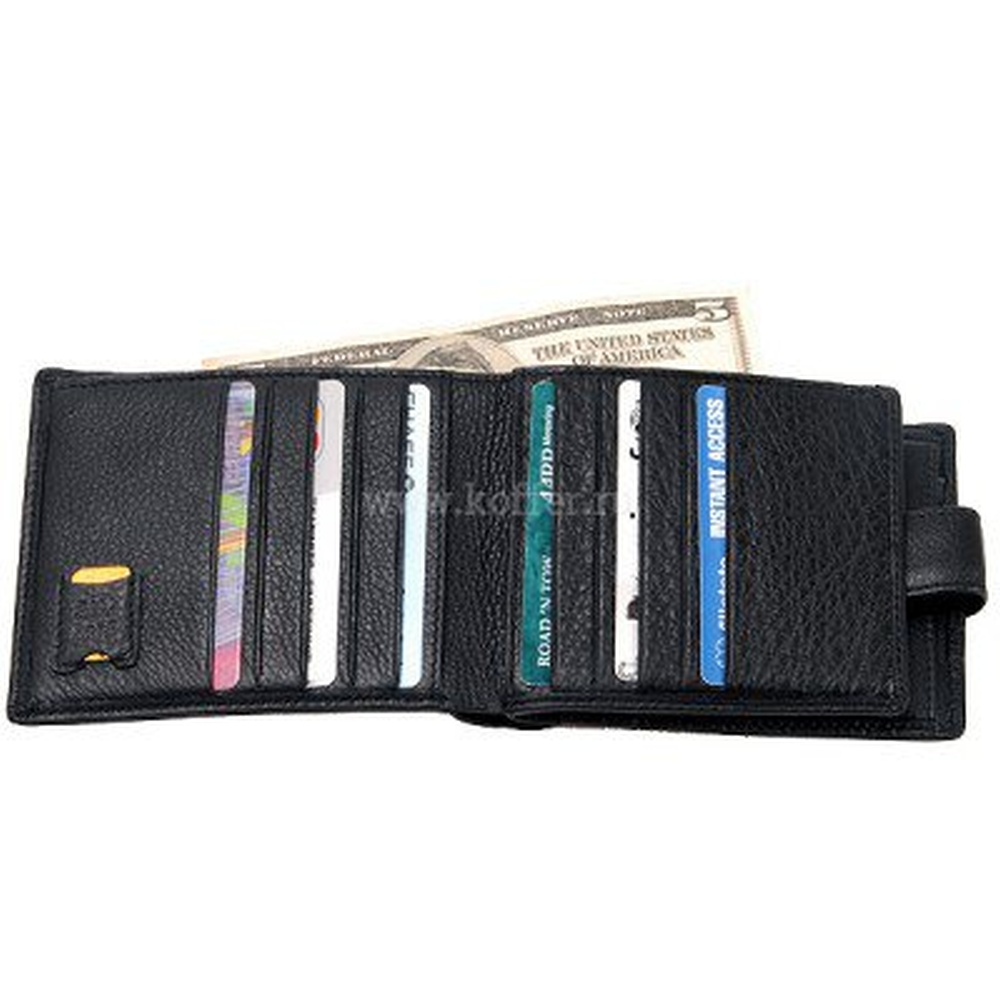 Портмоне Dr.Koffer из натуральной кожи черное