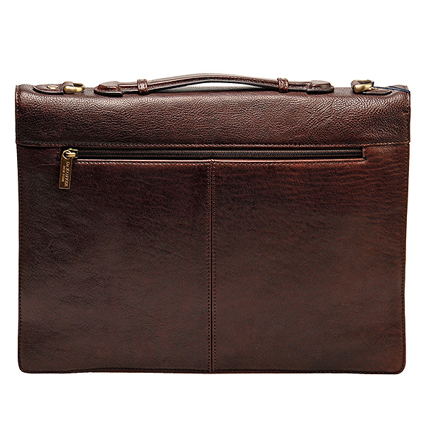 Портфель Dr.Koffer из натуральной кожи темно-коричневый
