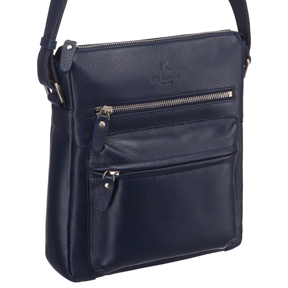 Сумка через плечо Dr.Koffer из натуральной кожи синяя