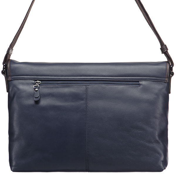 Сумка через плечо Dr.Koffer из натуральной кожи синяя