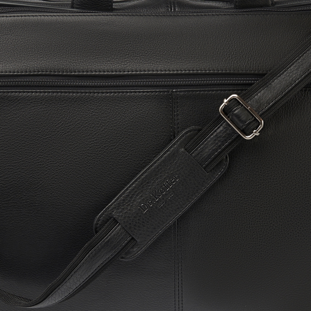 Деловая сумка Dr.Koffer из натуральной кожи черная