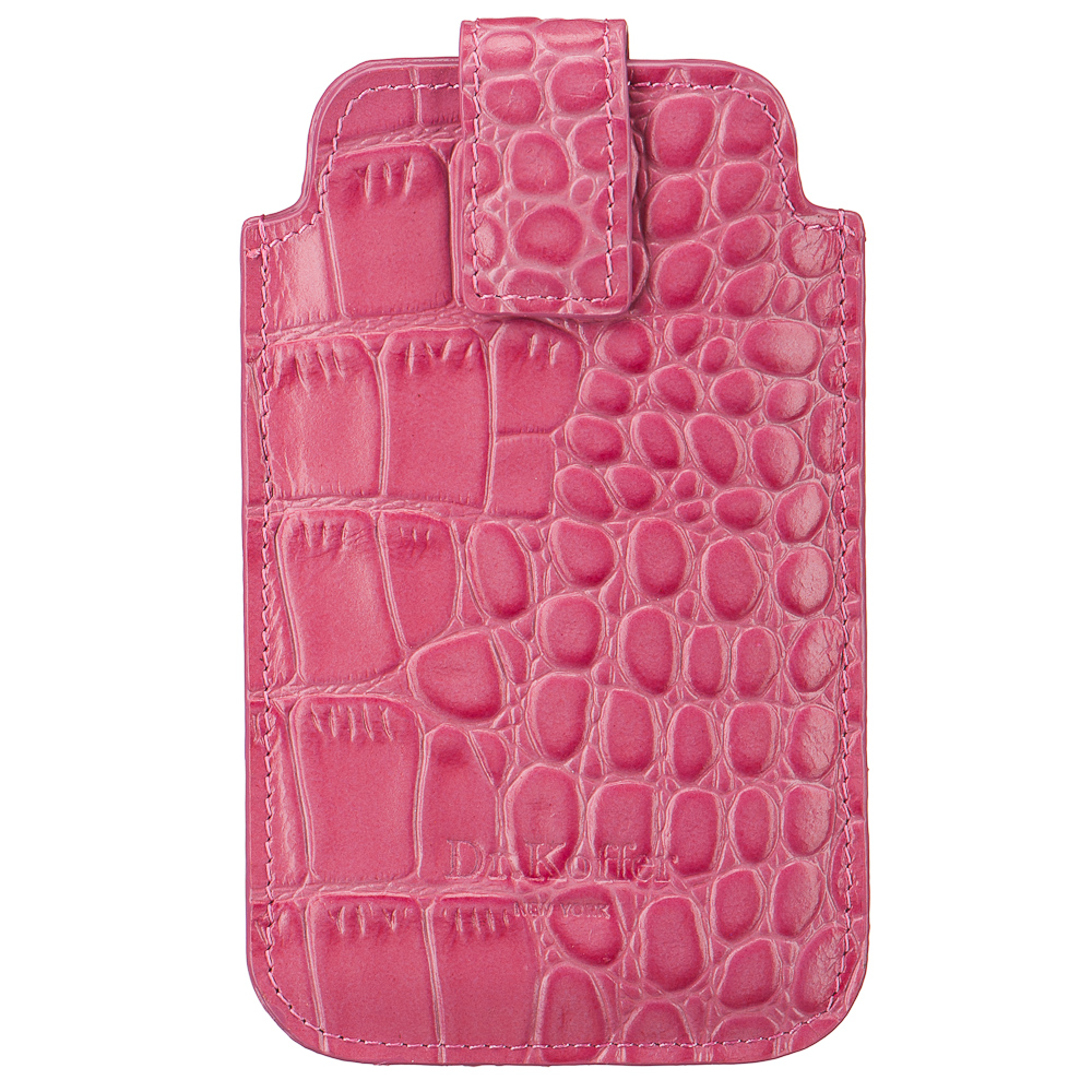 Чехол для телефона из натуральной кожи розовый Dr.Koffer