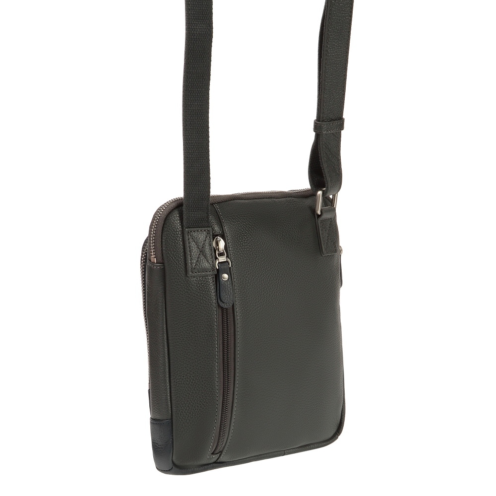 Сумка через плечо Dr.Koffer из натуральной кожи серая