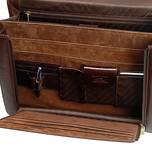 Портфель Dr.Koffer из натуральной кожи темно-коричневый