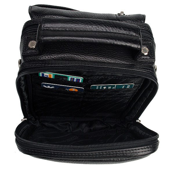 Сумка через плечо Dr.Koffer из натуральной кожи черная