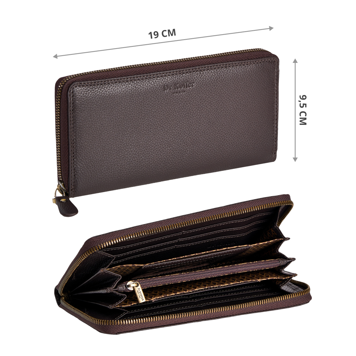 Портмоне Dr.Koffer из натуральной кожи коричневое