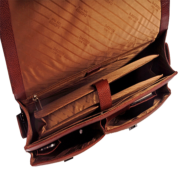 Классический портфель с защелками на ключе (коричневого цвета) Dr.Koffer P402228-02-05