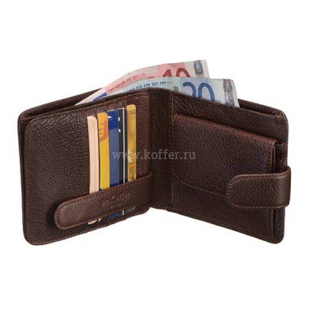 Портмоне Dr.Koffer из натуральной кожи коричневое