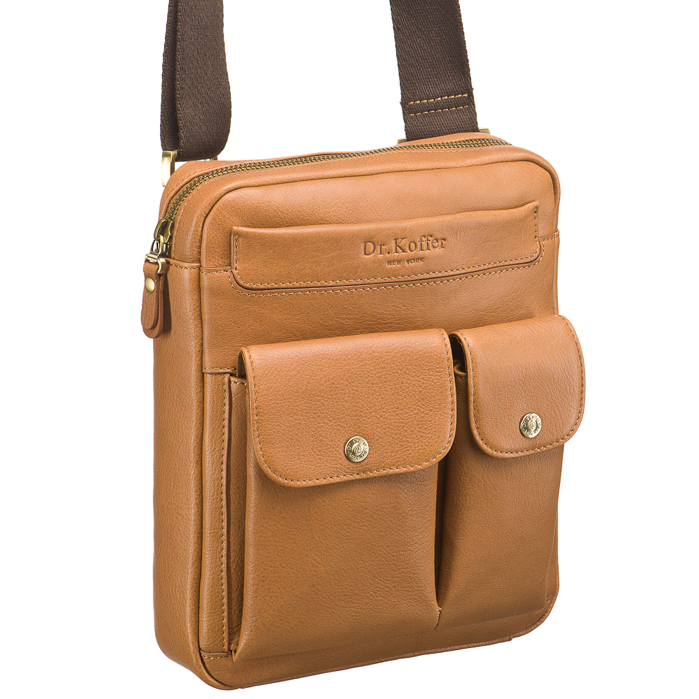 Сумка через плечо Dr.Koffer из натуральной кожи коричневая