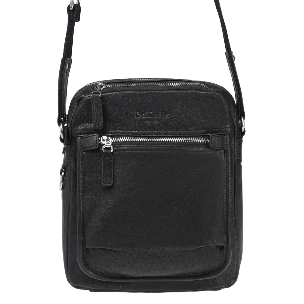 Сумка через плечо Dr.Koffer из натуральной кожи черная