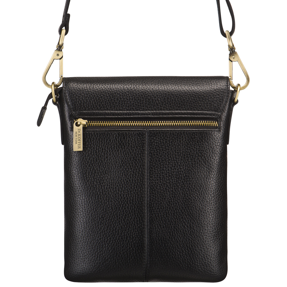 Сумка через плечо Dr.Koffer из натуральной кожи черная