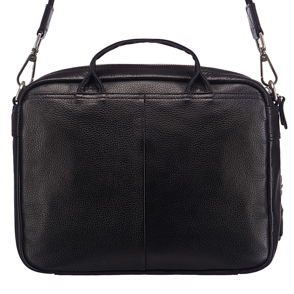 Деловая сумка Dr.Koffer из натуральной кожи черная