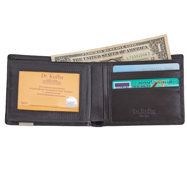 Портмоне Dr.Koffer из натуральной кожи черное