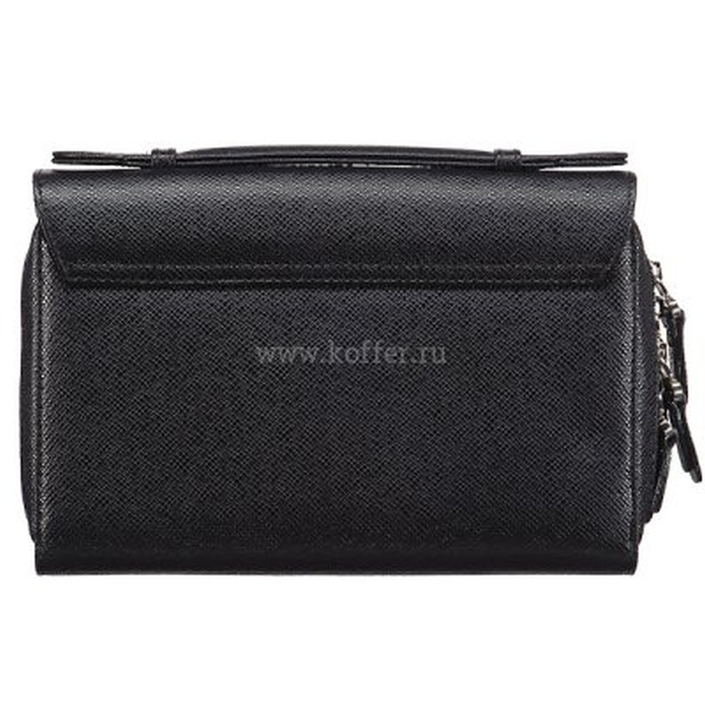 Мужская сумка визитка из натуральной кожи черного цвета Dr.Koffer B402499-141-04