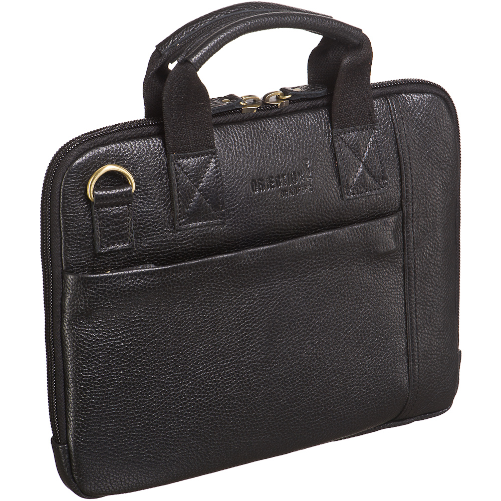 Деловая сумка Dr.Koffer из натуральной кожи черная