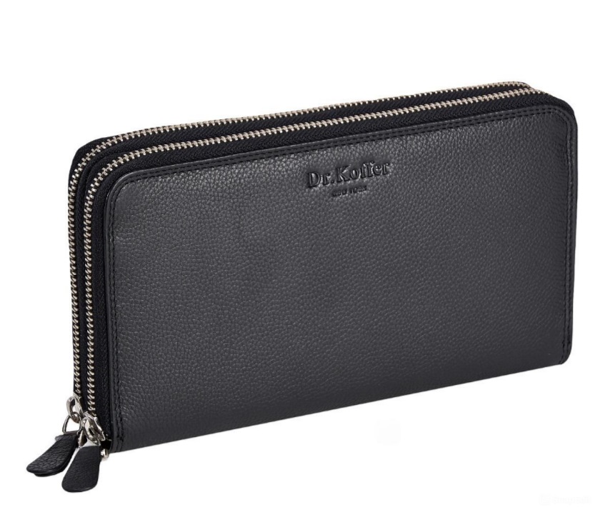 Портмоне Dr.Koffer из натуральной кожи черное