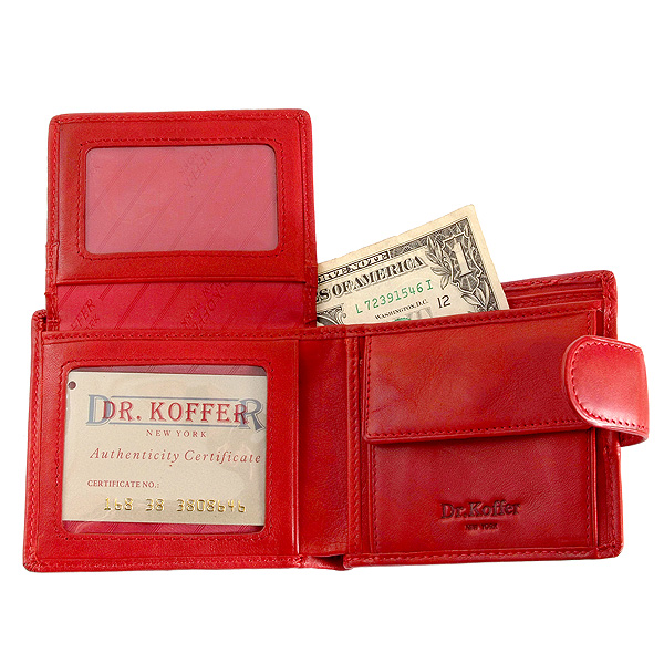 Портмоне Dr.Koffer из натуральной кожи красное